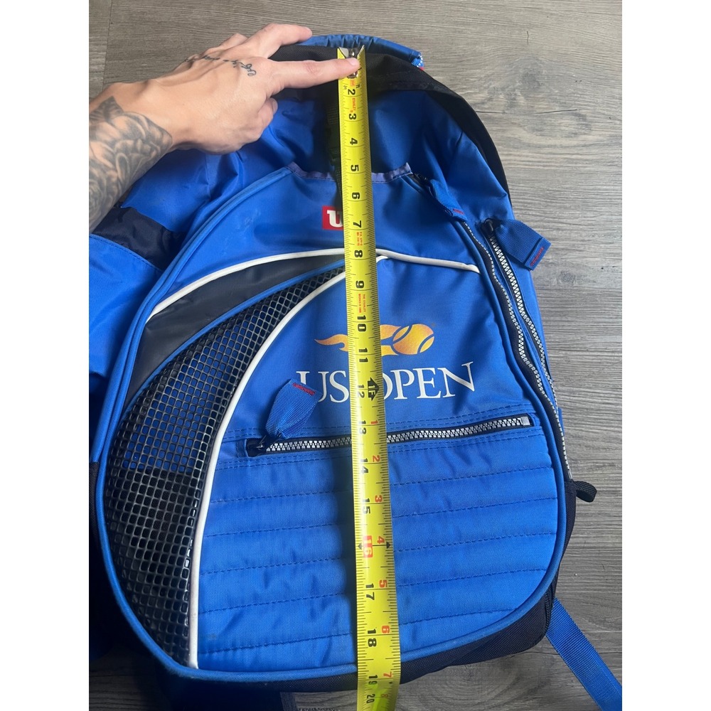 Vintage Wilson US Open Tennis Racket Book Bag Blue Red Lettering RARE - Picture 8 of 9